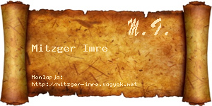 Mitzger Imre névjegykártya
